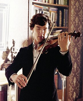 Play that woman, ahm violin, Sherlock!