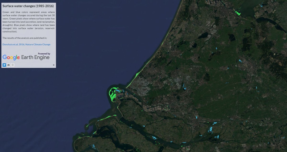 Aqua Monitor: Landgewinn vs. Landverlust Niederlande