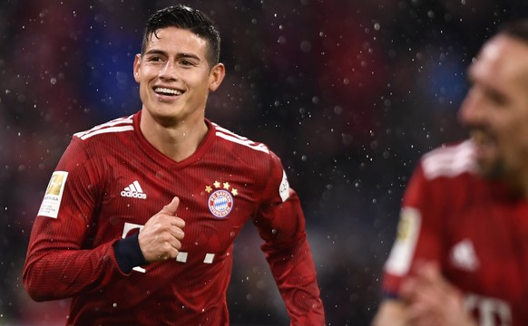 epa07445630 Bayern&#039;s James Rodriguez reacts during the German Bundesliga soccer match between Bayern Munich and FSV Mainz 05 in Munich, Germany, 17 March 2019. EPA/LUKAS BARTH-TUTTAS (DFL regulat ...