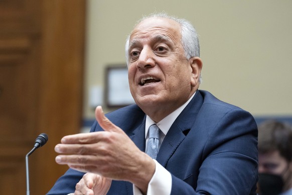 FILE - In this May 20, 2021, file photo, Special Representative for Afghanistan Zalmay Khalilzad speaks during a hearing on Capitol Hill in Washington. Khalilzad is stepping down following the chaotic ...