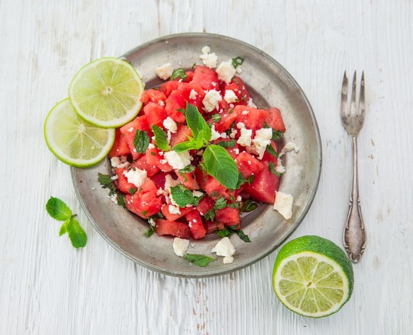 Sommer-MenÃ¼: Wassermelonen-Salat mit Feta