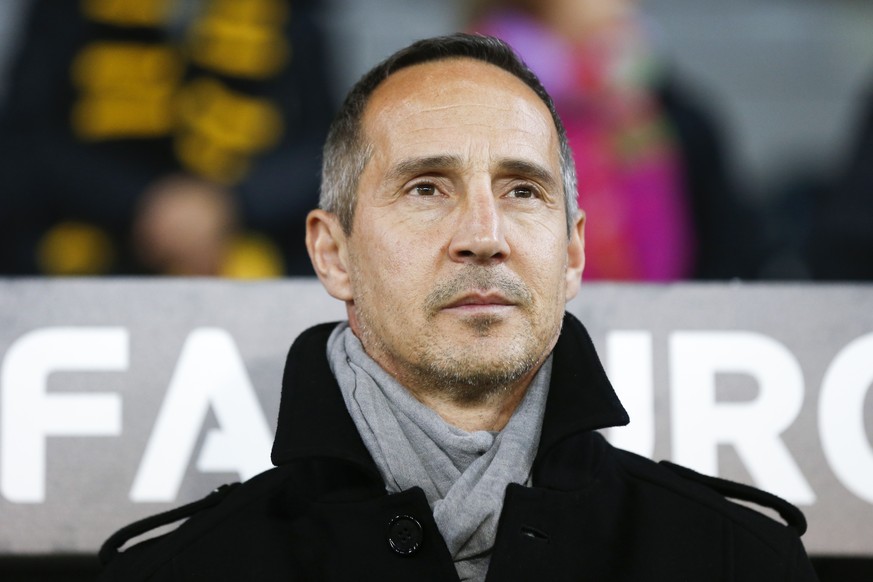 Bern&#039;s head coach Adi Huetter looks on prior to the UEFA Europa League group B match between Switzerland&#039;s BSC Young Boys and Cyprus&#039; APOEL Nicosia, at the Stade de Suisse in Bern, Swit ...