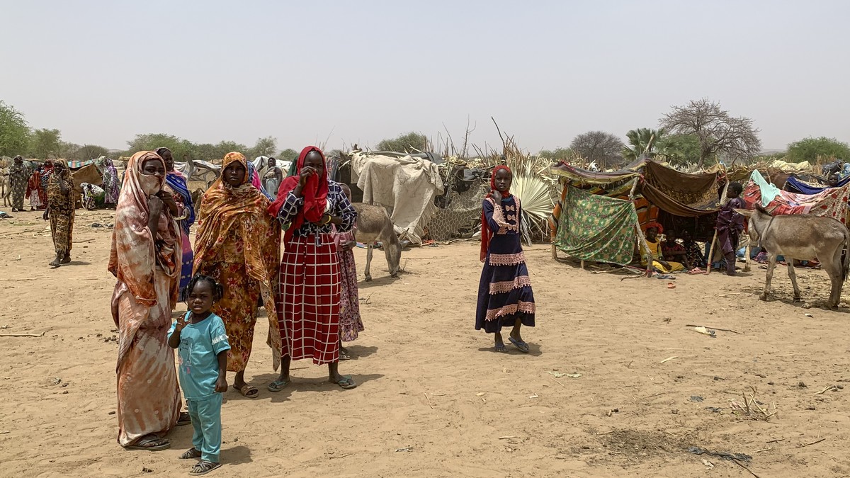 In this photo provided by UNICEF, refugees fleeing from the conflict in Sudan are seen in the village of Koufroun, near the Chad-Sudan border, in Chad Thursday, April 27, 2023. Heavy explosions and gu ...