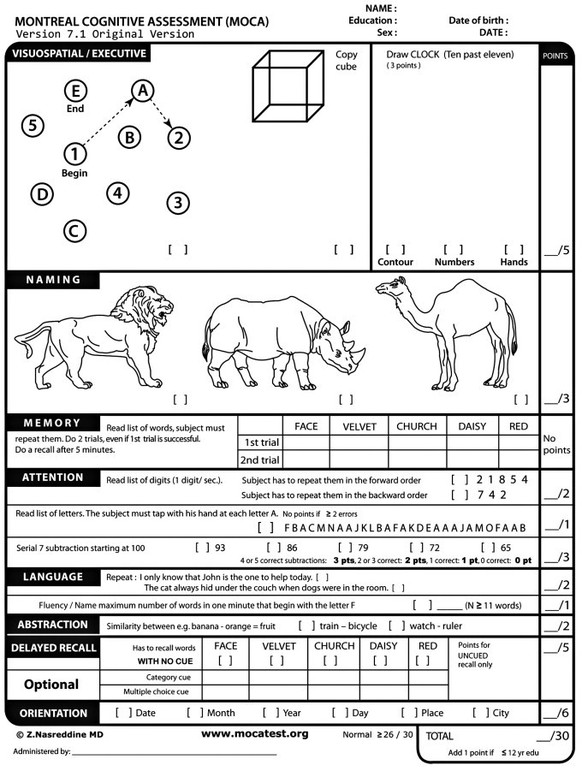 Montreal Cognitive Assessment
