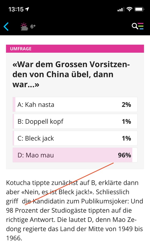 Â«Wer wird MillionÃ¤r?Â»: An dieser (einfachen) Frage wÃ¤re die Kandidatin fast gescheitert
Wer wird MillionÃ¤r-Publikum ist schlauer als Watson-Leser...