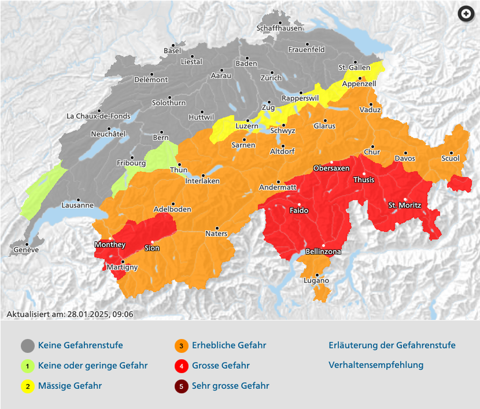 Lawinengefahr in den Alpen: Bund warnt mit zweithöchster Gefahrenstufe