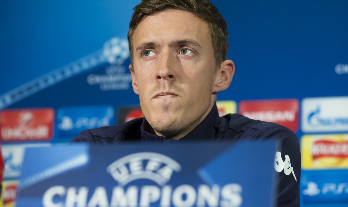 FILE - In this Sept. 29, 2015 file picture Wolfsburg's Max Kruse waits to speak during a press conference at Old Trafford Stadium, Manchester, England. Germany coach Joachim Loew has kicked Wolfs ...
