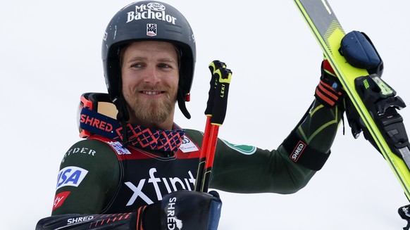 United States&#039; Tommy Ford reacts after his run during a men&#039;s World Cup giant slalom skiing race Sunday, Dec. 8, 2019, in Beaver Creek, Colo. (AP Photo/John Locher)