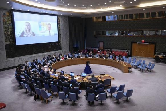Zhang Jun, Permanent Representative of the People&#039;s Republic of China to the United Nations, speaks during a meeting of the United Nations Security Council to discuss the war in Ukraine, Thursday ...