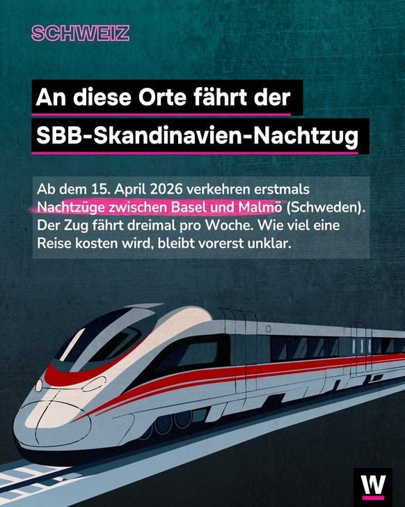 &lt;p&gt;Ab Mitte 2026 fahren Nachtzüge von Basel nach Malmö.&lt;/p&gt;