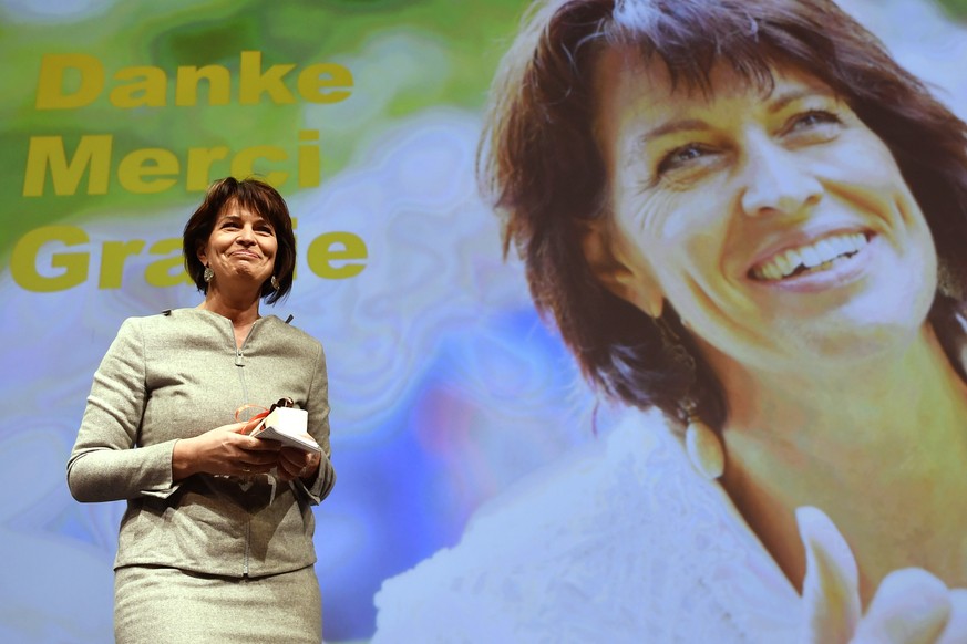 Verabschiedung von Alt - Bundesraetin Doris Leuthard an der Delegiertenversammlung der CVP in Zuerich am Samstag, 26. Januar 2019. (KEYSTONE/Walter Bieri)