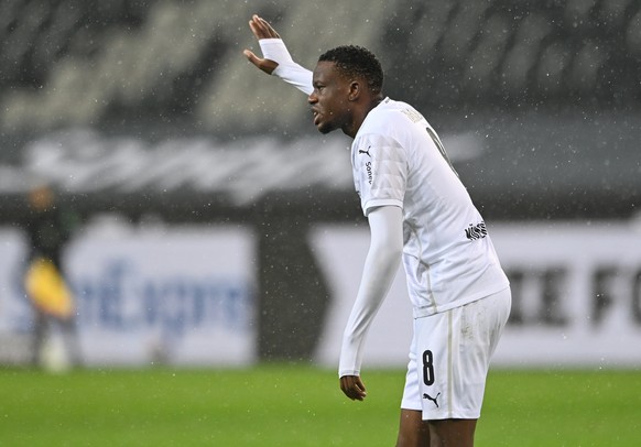 epa08992243 Moenchengladbach&#039;s Denis Zakaria gestures during the German Bundesliga soccer match between Borussia Moenchengladbach and 1. FC Koeln at Borussia-Park in Moenchengladbach, Germany, 06 ...