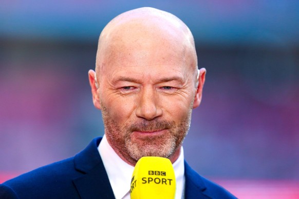 Mandatory Credit: Photo by Ryan Crockett/JMP/Shutterstock 12897063fx Former player and current pundit Alan Shearer Manchester City v Liverpool, UK - 16 Apr 2022 EDITORIAL USE ONLY No use with unauthor ...