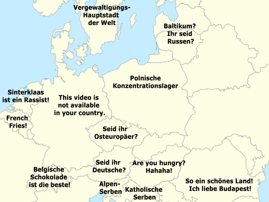 Karte: So beleidigt man europäische Länder mit einem Satz