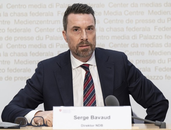 Serge Bavaud, Direktor des Nachrichtendienst.des Bundes, NDB, zieht eine erste Bilanz nach seinem Amtsantritt im vergangenen November, am Donnerstag, 26. Februar 2026, in Bern. (KEYSTONE/Peter Schneid ...