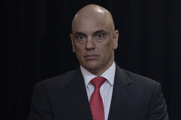 epa10186281 Brazilian President of the Superior Electoral Court Alexandre de Moraes during a simulation of the Superior Electoral Court for the presidential elections in Brasillia, Brazil, 15 Septembe ...