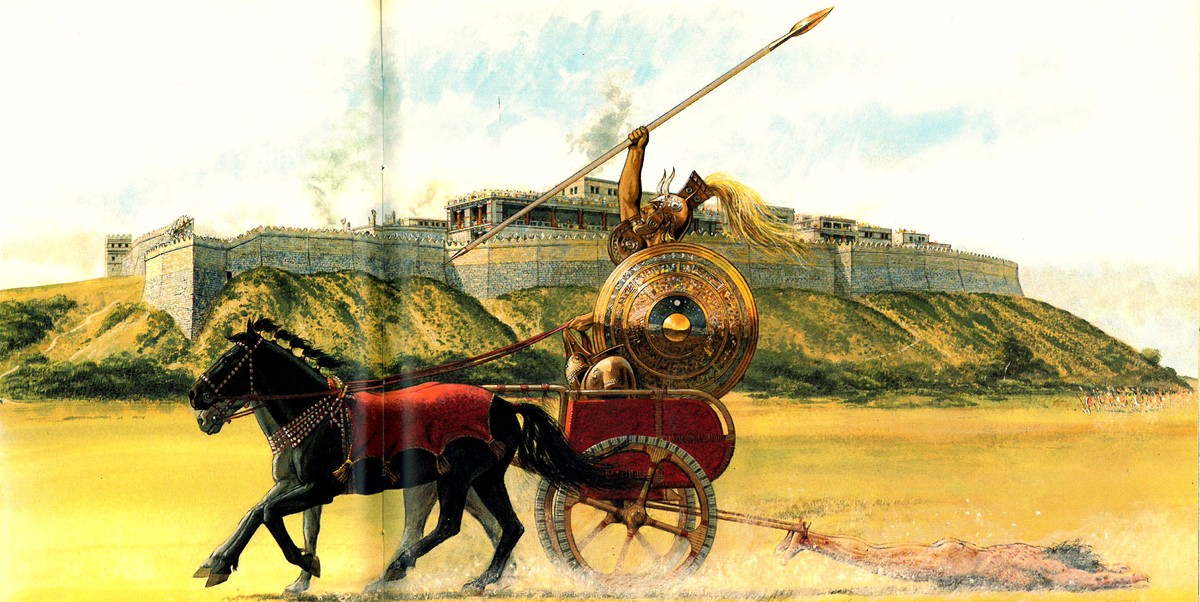 Der griechische Held Achilles schleift die Leiche seines besiegten Feindes Hektor um die Mauern Trojas.
