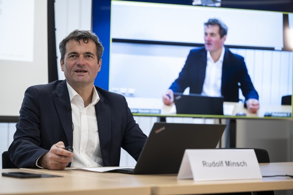 Chefoekonom Rudolf Minsch informiert ueber die neusten Umfrageergebnisse und praesentieren die aktuelle Konjunkturprognosen von economiesuisse fuer das Jahr 2023, aufgenommen am Montag, 5. Dezember 20 ...