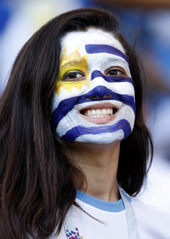 epa06824662 Supporter of Uruguay during the FIFA World Cup 2018 group A preliminary round soccer match between Uruguay and Saudi Arabia in Rostov-On-Don, Russia, 20 June 2018.

(RESTRICTIONS APPLY:  ...