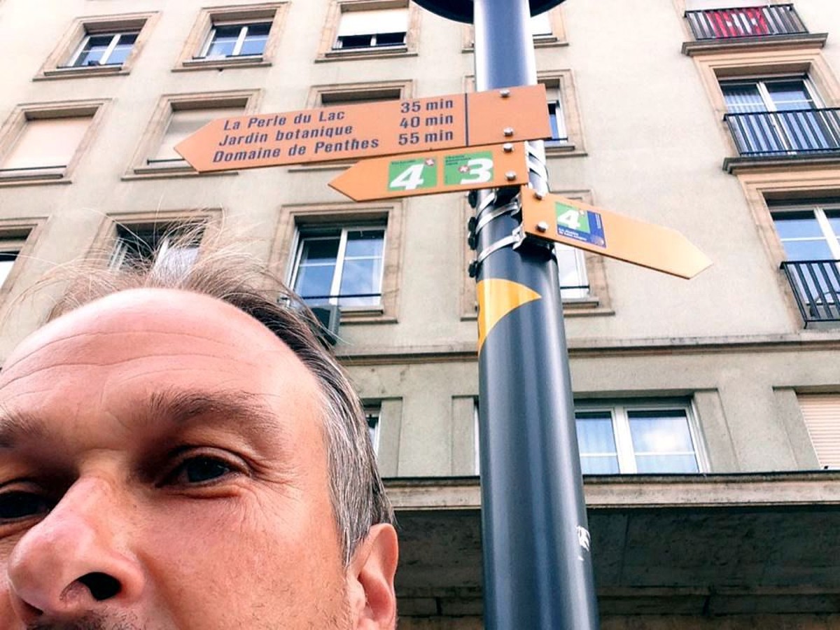 Das Ende am Wegweiser in Genf.