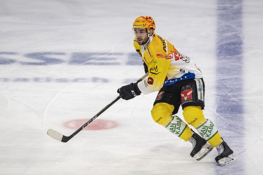 Simon Moser von Bern beim Eishockey Meisterschaftsspiel in der Qualifikation der National League zwischen den ZSC Lions und dem SC Bern vom Sonntag, 11. September 2019 in Zuerich. (PPR/Urs Flueeler)