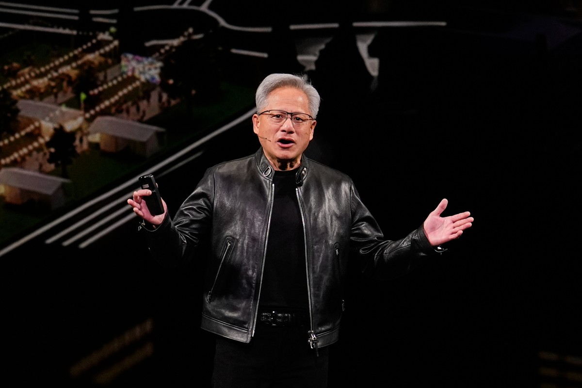 Nvidia CEO Jensen Huang speaks during an Nvidia conference focusing on artificial intelligence in San Jose, Calif., Monday, March 16, 2026. (AP Photo/Godofredo A. Vásquez)
Jensen Huang