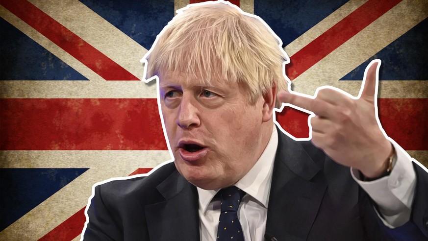 Boris Johnson und die UK-Flagge