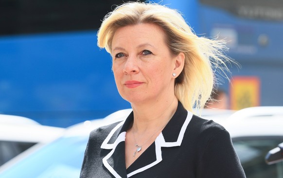 RUSSIA, MOSCOW - JULY 6, 2026: Maria Zakharova, Press Secretary of the Russian Foreign Ministry, attends a ceremony outside the headquarters of TASS Russian News Agency to start a Golden Ring media to ...