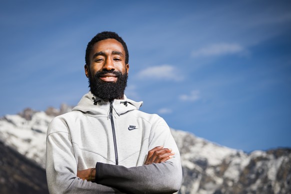 Johan Djourou le joueur du FC Sion pose lors d&#039;un point presse le jeudi 30 janvier 2020 a Riddes. (KEYSTONE/Jean-Christophe Bott)