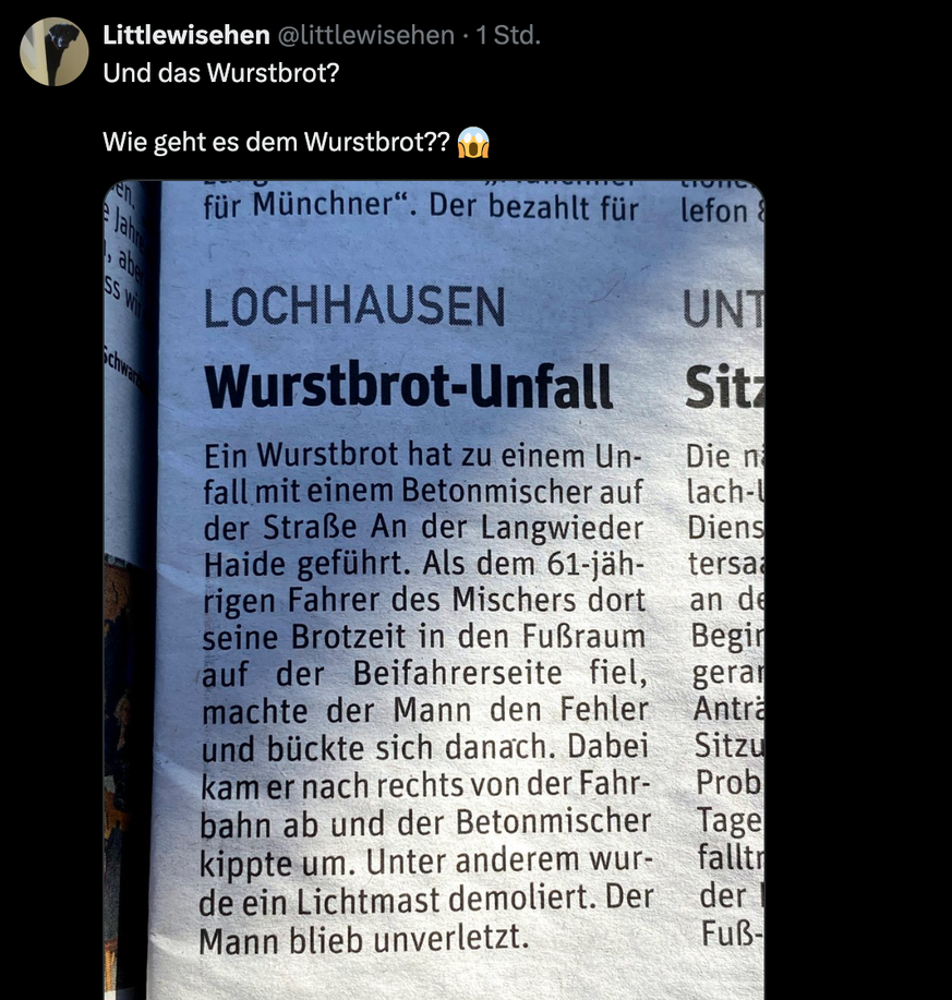 Wurstbrot-Unfall.