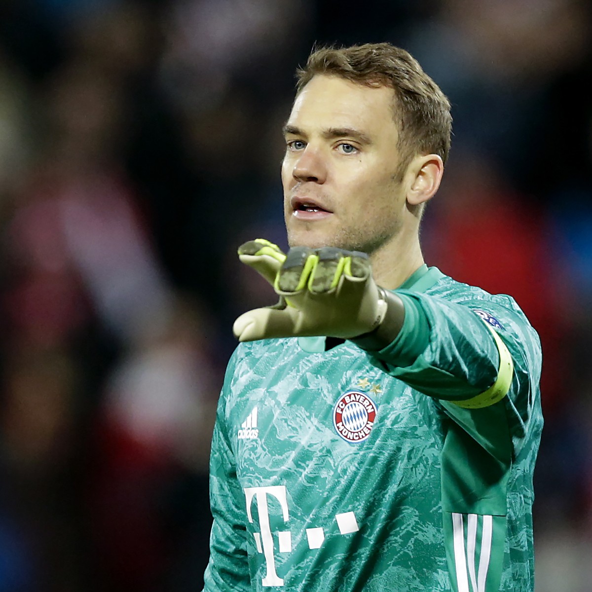 epa08890372 (FILE) Bayern's goalkeeper Manuel Neuer reacts during the UEFA Champions League group B soccer match between Red Star Belgrade and Bayern Munich in Belgrade, Serbia, 26 November 2019. ...
