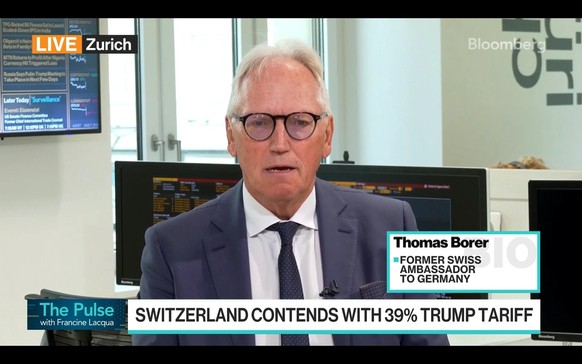 Ex-Botschafter und Berater Thomas Borer trat letzte Woche bei der Nachrichtenagentur Bloomberg auf.