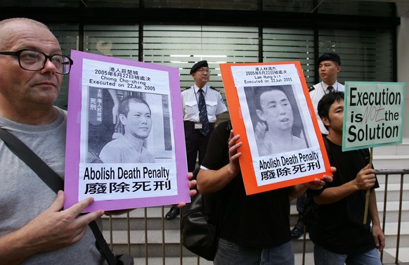 Demonstration in Hongkong gegen die Todesstrafe.