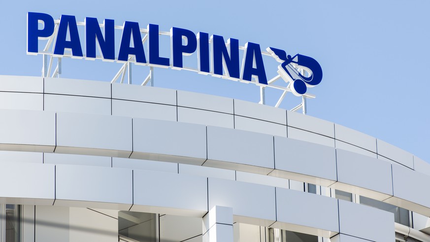 ARCHIV - ZUR UEBERNAHME VON PANALPINA DURCH DSV STELLEN WIR IHNEN FOLGENDES BILDMATERIAL ZUR VERFUEGUNG, AM MONTAG, 1. APRIL 2019 - Panalpina Logo at the headquarters in Basel, Switzerland, September  ...