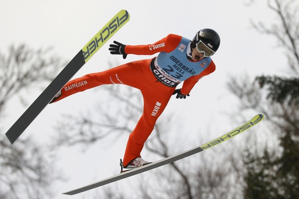 epa10447251 Gregor Deschwanden of Switzerland in action during the first round of the Men?s Large Hill competition at the FIS Ski Jumping World Cup in Willingen, Germany, 04 February 2023. EPA/RONALD  ...