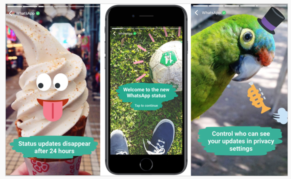 WhatsApp hat die&nbsp;täglichen Status-Updates von Snapchat geklont.