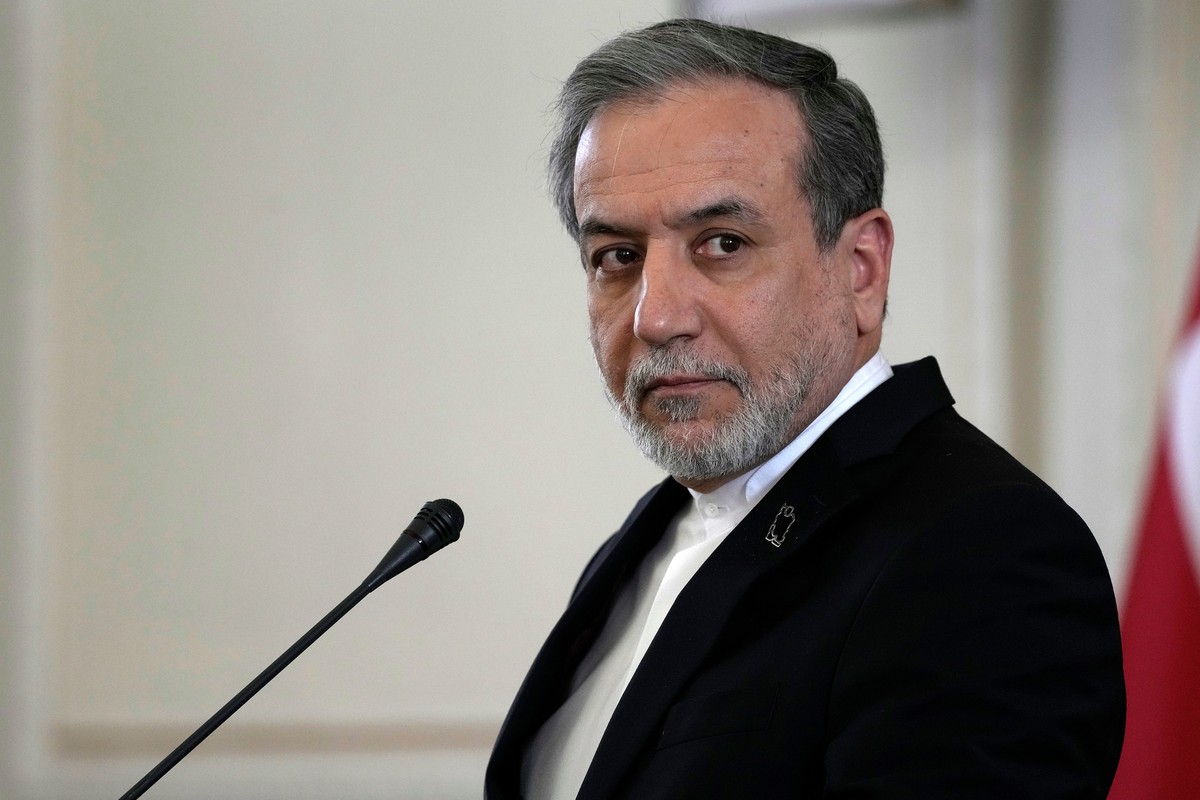 FILE - Iranian Foreign Minister Abbas Araghchi listens to a question in a joint press briefing with his Omani counterpart Sayyid Badr Albusaidi after their meeting in Tehran, Iran, Monday, Dec. 30, 20 ...