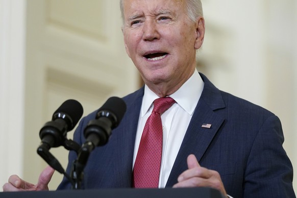 President Joe Biden speaks in the East Room of the White House ahead of the holidays, Thursday, Dec. 22, 2022, in Washington. (AP Photo/Patrick Semansky)
Joe Biden