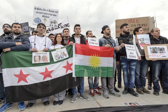 Anti-Assad-Demonstranten in Genf.