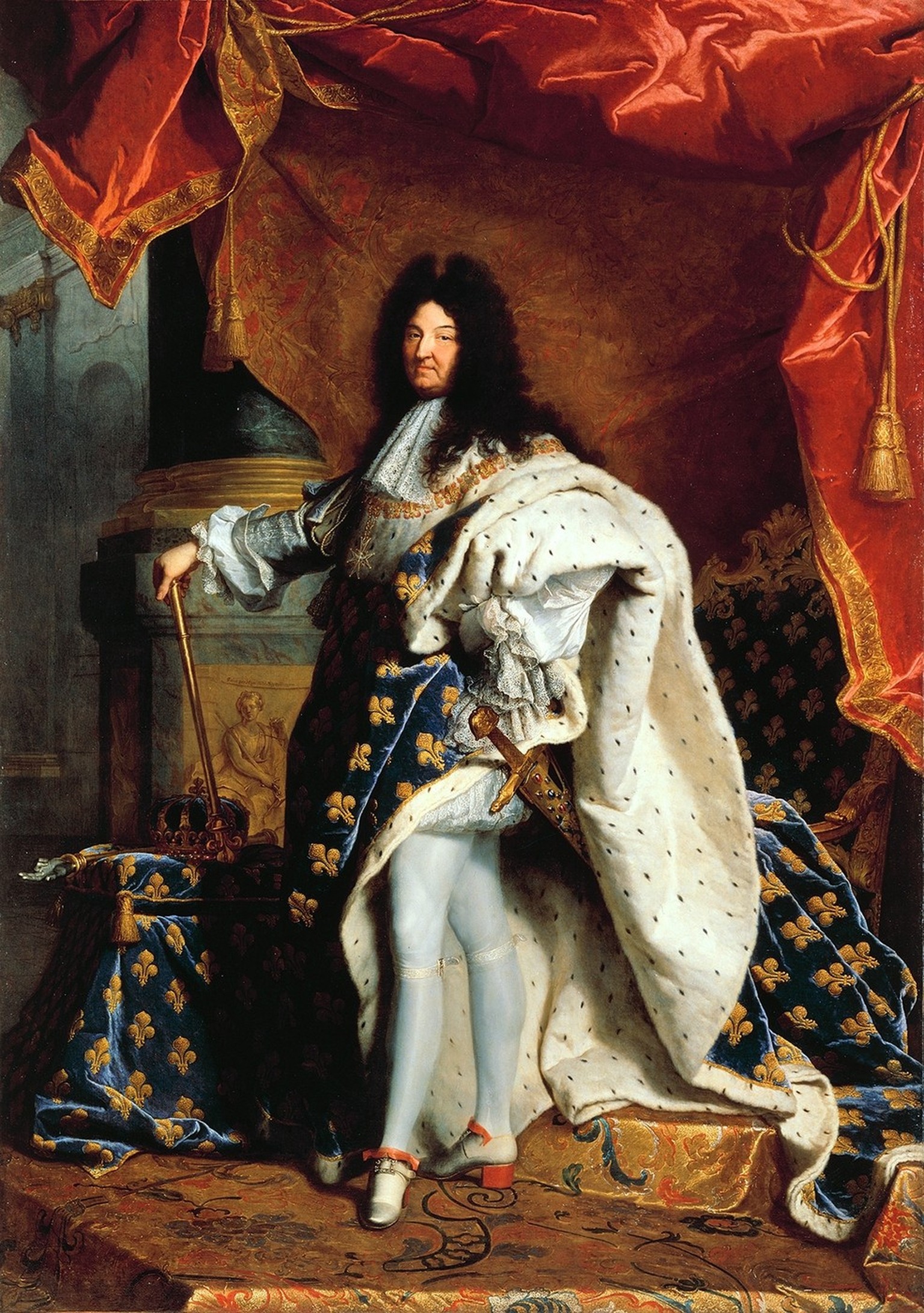 Dieses ikonische Porträt von Ludwig XIV. entstand um 1701, zu Beginn des Spanischen Erbfolgekriegs.
https://de.wikipedia.org/wiki/Hyacinthe_Rigaud#/media/Datei:Louis_XIV_of_France.jpg