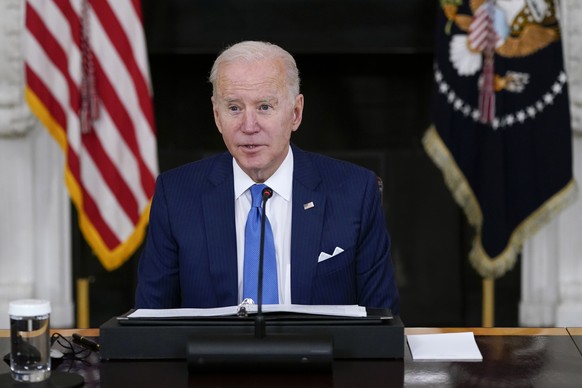 President Joe Biden speaks in the State Dining Room of the White House, Wednesday, Feb. 9, 2022, in Washington. There&#039;s a shifting narrative on COVID-19 restrictions across the country among Demo ...