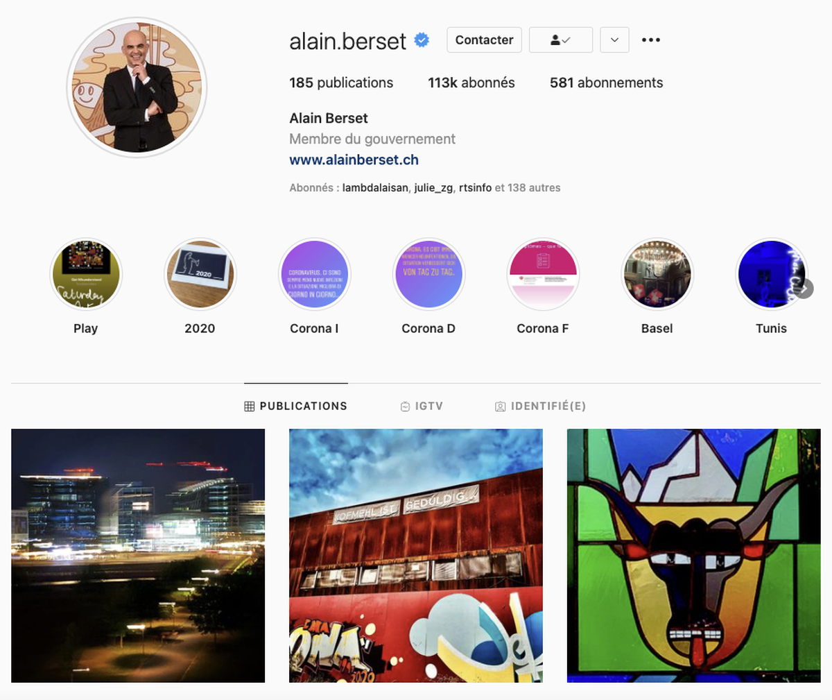 Alain Berset, star d'Instagram