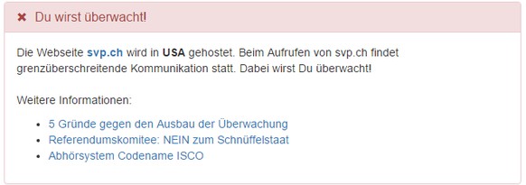 NDG angenommen – 4 Dinge, die sich jetzt ändern und die man wissen muss  
Seid doch froh so werden SVP-Wähler überwacht ;)