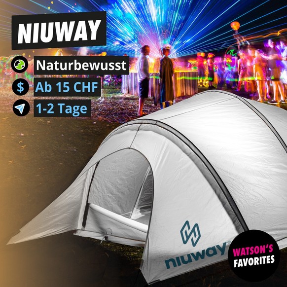 Das Niuway-Zelt ist für die häufige Wiederverwendung äusserst robust, gut zu reinigen und zu reparieren.