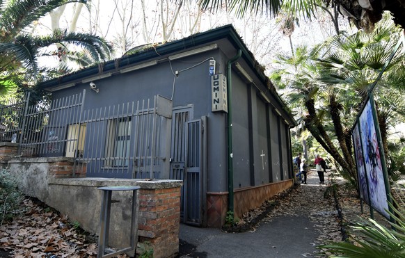 epa11126633 Exterior view on the public bathrooms of the Villa Bellini in Catania, Sicily, Italy, 04 February 2024. A 13-year-old girl was raped on 30 January 2024 in the public toilets of the Villa B ...