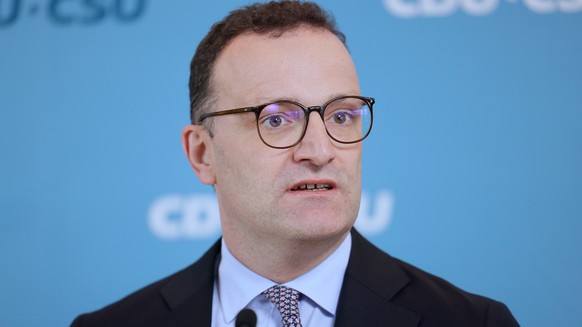epa12096518 Christian Democrats (CDU) faction leader Jens Spahn attends a news conference before a faction meeting at the German Bundestag (Parliament) in Berlin, Germany, 13 May 2025. EPA/HANNIBAL HA ...