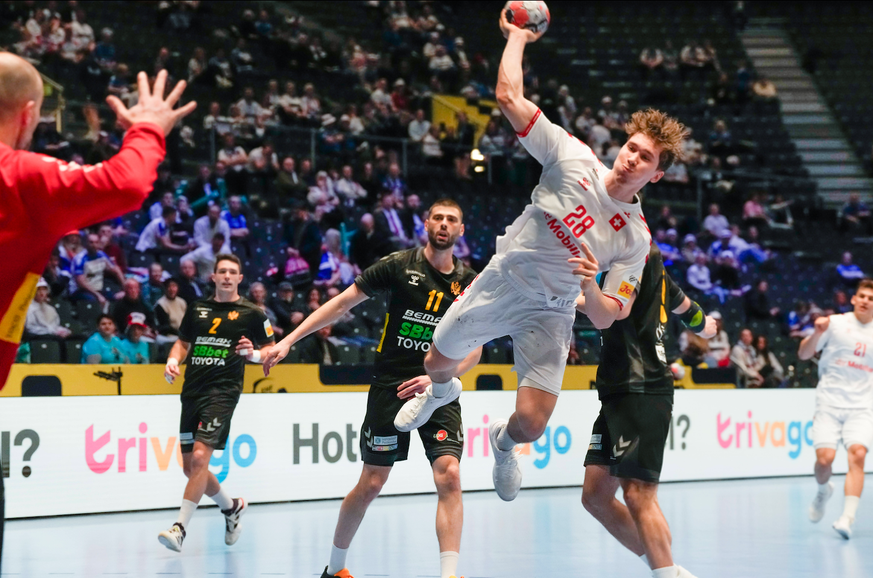 Men s European Handball Championship, Montenegro - Switzerland Baerum 20260120. Switzerland s Luca Sigrist during the European Championship, EM, Europameisterschaft men s handball match between Monten ...