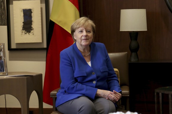 CORRECTION: CORRECTS NAME OF KING TO ABDULLAH II -- German Chancellor Angela Merkel meets Jordan&#039;s King Abdullah II at the Royal Palace in Amman, Jordan, Thursday, June 21, 2018. German Chancello ...