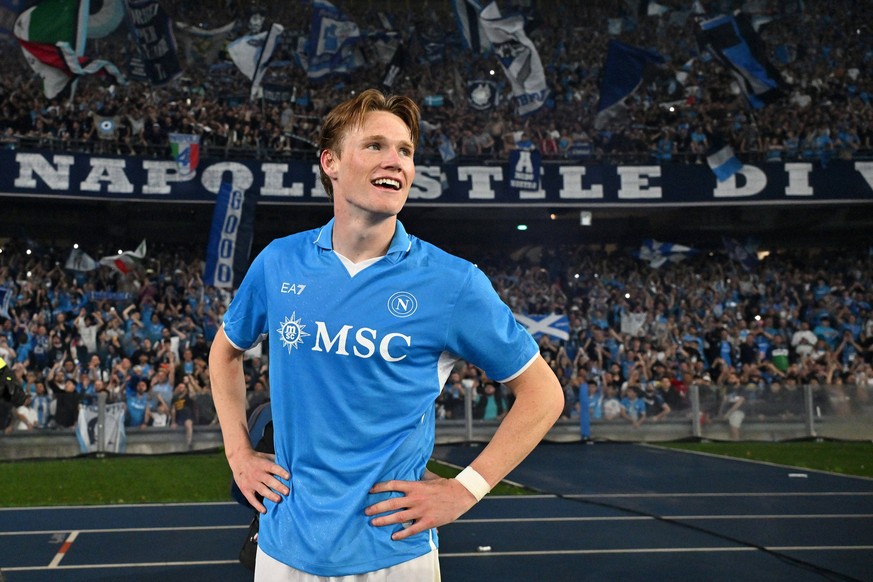 Ssc Napoli - Scott McTominay of Ssc Napoli celebrating championship victory at the end of the Serie A match beetween Ssc Napoli and Cagliari Calcio at Stadio Maradona on May 23, 2025 in Naples, Italy  ...