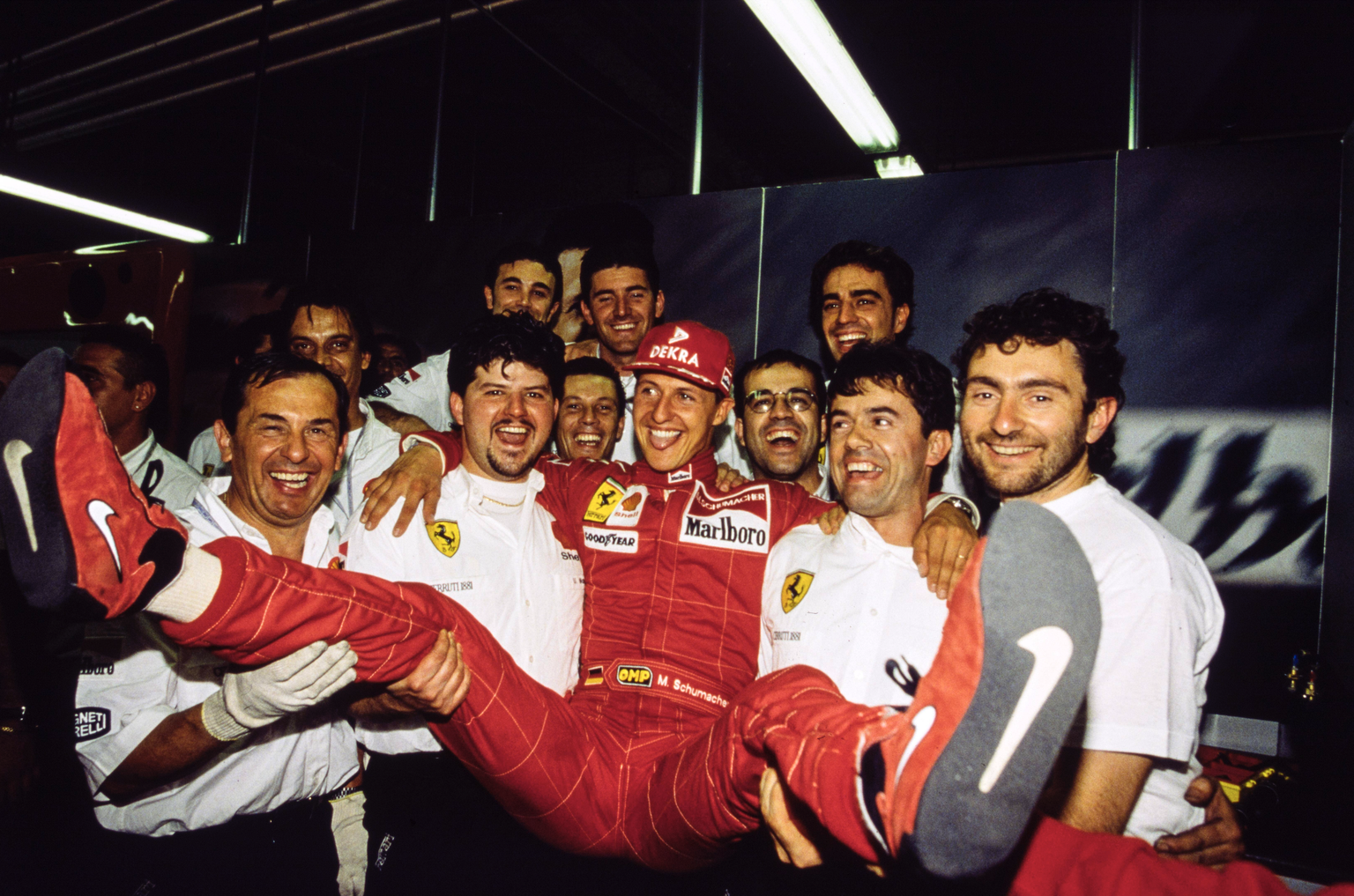 Schumacher mit dem Ferrari-Team.